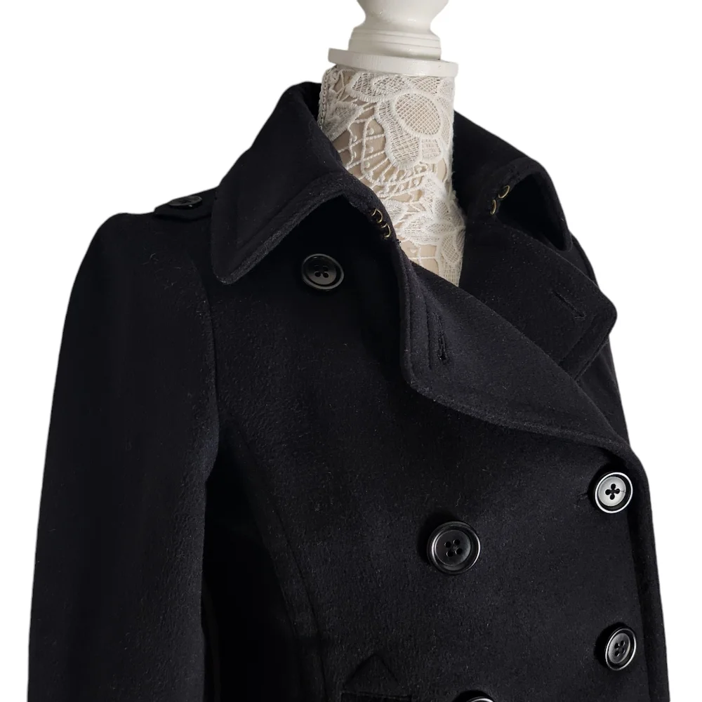 J. Crew black 100% wool peacoat size S - Picture 2 of 10